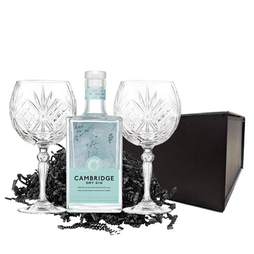 Cambridge Dry Gin 70cl And Melodia Copa Glass Gift Set